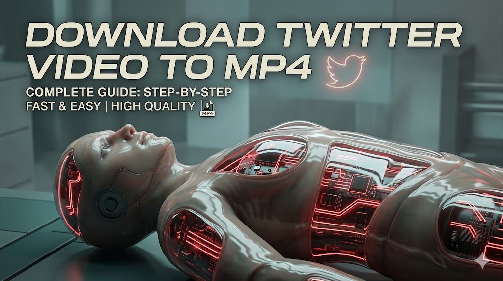 AI bot lie down with text: download Twitter video to mp4, high quality, fast, HD